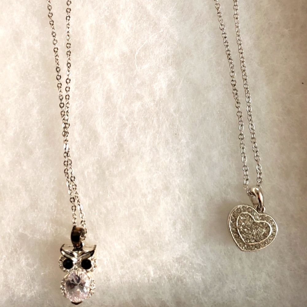 3/$15 *** Owl and Heart Necklace Bundle